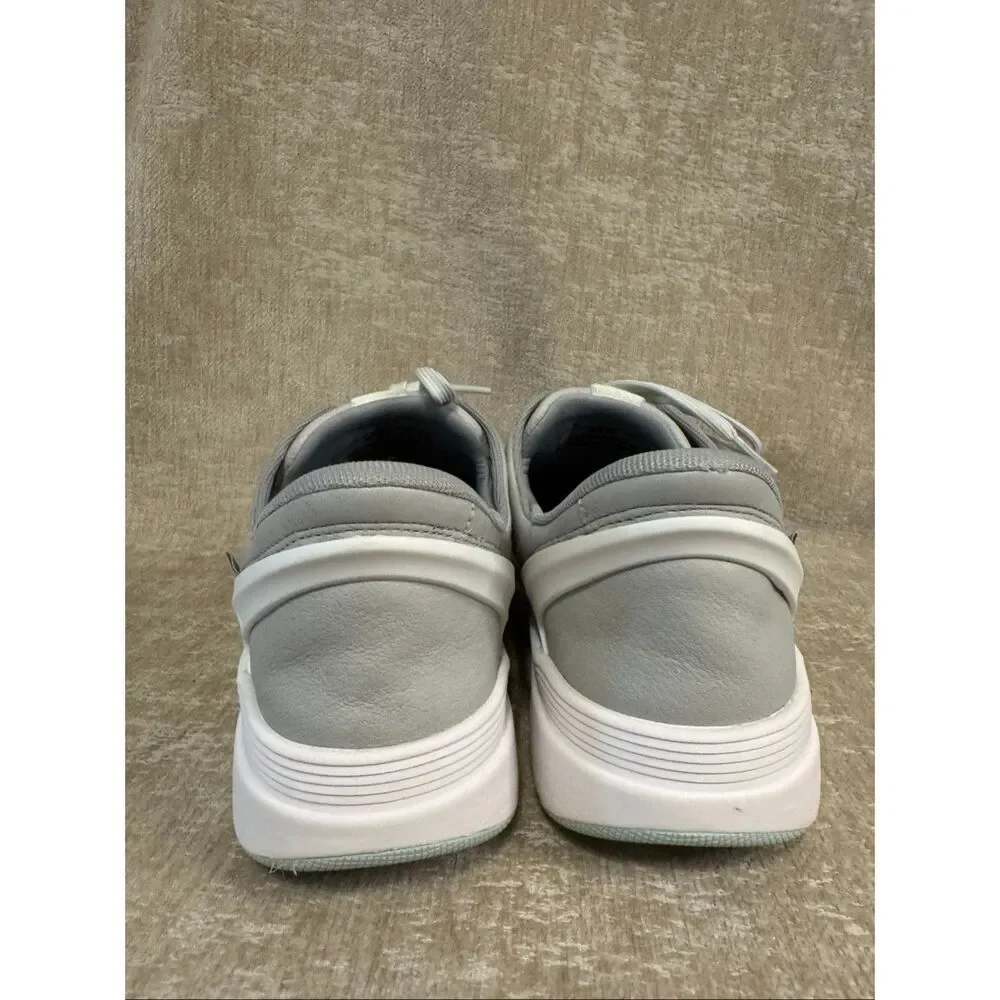 Kizik Women's Sydney Leather Step-In Lace Up Athletic Sneaker Shoes Gray Size 10
